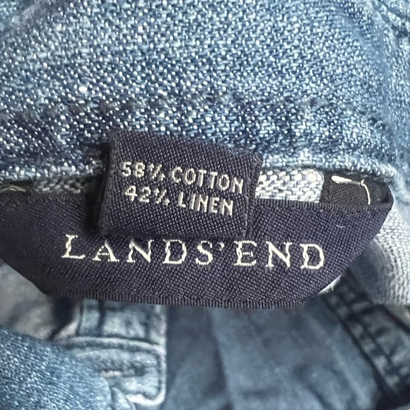 Women’s Lands End Denim dress with belt - Picture 2 of 3